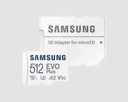 Карта памяти Samsung MicroSDXC 512Gb+SD EVO+ U3 A2 V3 adapter