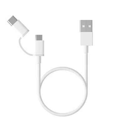 Кабель Xiaomi Mi 2-in-1 USB Cable MicroUSB to Type C 30см SJX02ZM White