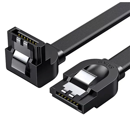 Кабель UGREEN US217 (30797) 0.5м черный 90° угол SATA 3 Data Cable