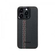 Чехол Pitaka FR1501P для iPhone 15 Pro Rhapsody, Fusion Weaving MagEZ Case 4, 6.1 кевлар (арамид)