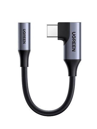 Кабель UGREEN CM991 (95589) 10см серый космос USB-C to 3.5mm Audio Adapter Cable