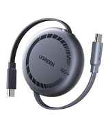 Кабель выдвижной UGREEN L531 (65905) до 1м серый космос 100W USB-C to USB-C PD Retractable Cable