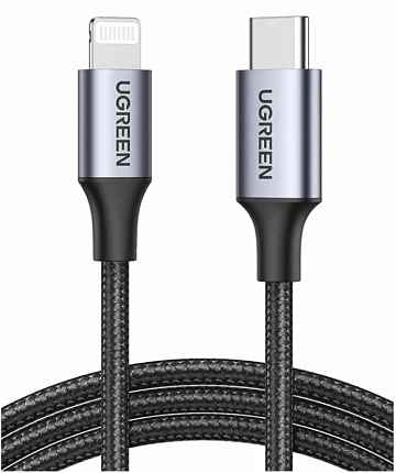Кабель UGREEN US304 Длина 1,5 м. Цвет: серый USB-C to Lightning M/M Cable Aluminum Shell Braided.