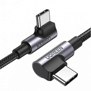 Кабель UGREEN US335 (70698) 2 м серый космос Angled USB-C 2.0 Male To Angled USB-C 2.0 Male 5A