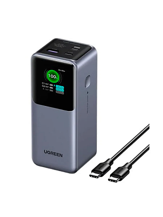 Внешний аккумулятор UGREEN PB721 (35524B) 20000mAh 130W Fast Charging Power Bank. Цвет: серый