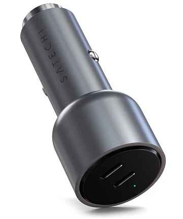 Автомобильное зарядное устройство Satechi 40W Dual USB-C Car Charger Серый космос