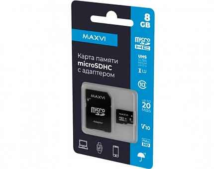 Maxvi microSDXC 8GB, class 10, UHS-I (1), V10