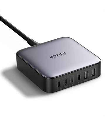 Зарядное устройство UGREEN CD271 (40914) 200W 2*USB-A+ 4*USB-C Desktop Charger (6-Port) серый