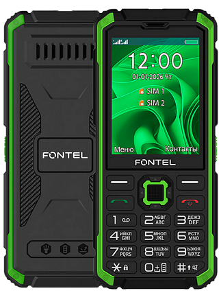 Мобильный телефон Fontel RP300, цвет черно-зеленый