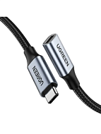 Кабель UGREEN US372 (30205) 1 м темно-серый USB-C 3.1 Male to USB-C Female Gen2 Extension Cable