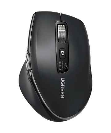 Беспроводная компьютерная мышь UGREEN M751 (45792) черный 2.4 GHz&BT Ergonomic Contoured-Shape