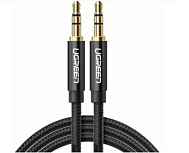 Кабель UGREEN AV112 50361 3.5mm Male to 3.5mm Male Cable Gold Plated Metal Case with Braid 1m Black
