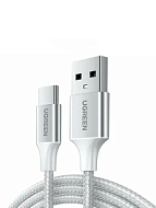 Кабель UGREEN US288 (60131) 1m White USB-A 2.0 to USB-C Cable Nickel Plating Aluminum Braid
