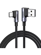 Кабель UGREEN US176 (20855) 0.5m черный Right Angle USB-A to USB-C Cable