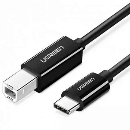 Кабель UGREEN US241 (50446) 2м черный USB-C 2.0 To USB-B 2.0 Print Cable для подключения принтера