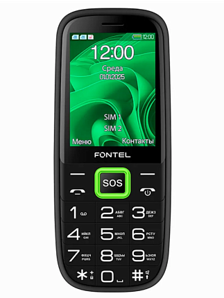 Мобильный телефон Fontel SP280 цвет черно-зеленый