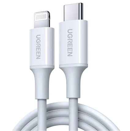 Кабель UGREEN US171 (60749) USB-C to Lightning Cable M/M Nickel Plating ABS Shell. Длина: 2 м белый