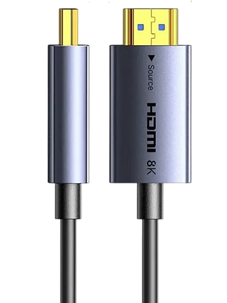 Кабель UGREEN HD183 (55504) 10м темно-серый 8K HDMI Fiber Optic Cable Male to Male Aluminum Shell