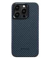 Чехол Pitaka KI1508P для iPhone 15 Pro черно-синий, MagEZ Case 4 (6.1"), кевлар