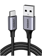 Кабель UGREEN US288 (60126) 1 m Black USB-A 2.0 to USB-C Cable Nickel Plating Aluminum Braid
