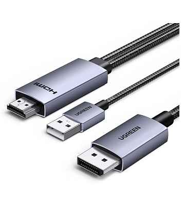 Кабель UGREEN HD169 (55329) 2м серый HDMI to DisplayPort 4K@60Hz Cable