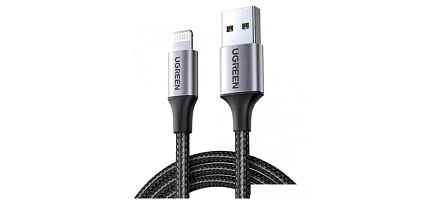 Кабель UGREEN US199 (60156) 1 м черный USB-A to Lightning