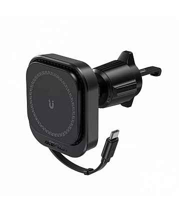 БЗУ ACEFAST D32 черный Magnetic Wireless Charging Car Holder With Retractable Cable For Air Vent