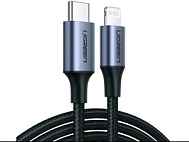 Кабель UGREEN US304 Длина 2 м. Цвет: черный USB-C to Lightning M/M Cable Aluminum Shell Braided.