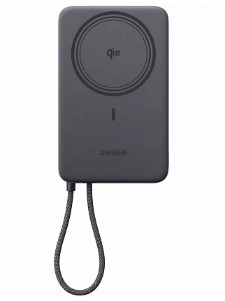 Внешний аккумулятор UGREEN PB570 (75982B) MagFlow Air Ultra-Slim 30W Magnetic 10000mAh серый космос