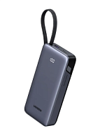 Внешний аккумулятор UGREEN PB536 (55988B) 20000mAh 45W серый космос with Built-in Cable