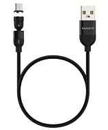 Кабель Maxvi MCm-02T black USB-A - Type-C, 2A, магнитный разъем, LED