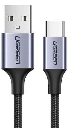Кабель UGREEN US288 3 m Space Gray USB-A 2.0 to USB-C Cable Nickel Plating Aluminum Braid