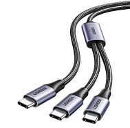 Кабель UGREEN US561 1,5м черный Type C 2.0 Male To Type C 2.0 Male 2-in-1 Charging&Data Cable