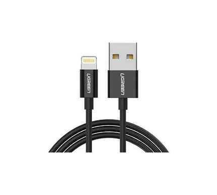 Кабель UGREEN US155 (80823) 2м черный USB-A Male to Lightning Male Cable Nickel Plating ABS Shel