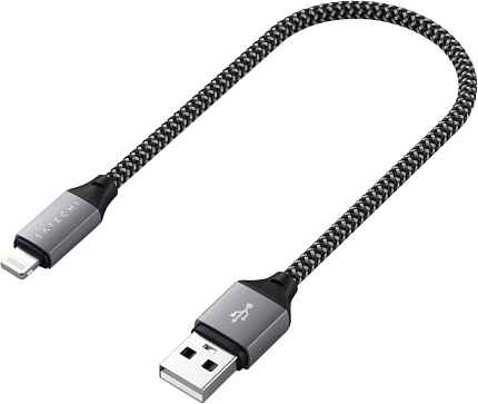 Кабель Satechi с Type-A на Lightning 25 см серый космос