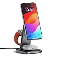 Беспроводное зарядное устройство Satechi 3-in-1 Foldable QI2 Wireless Charging Stand серый космос