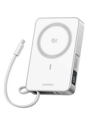 Внешний аккумулятор UGREEN PB773 (95027B) 10000mAh 25W MagFlow Qi2.2 белый