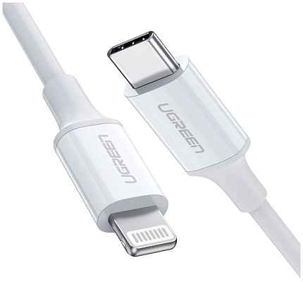 Кабель UGREEN US171 (10493) USB-C to Lightning Cable M/M Nickel Plating ABS Shell. Длина 1 м. белый